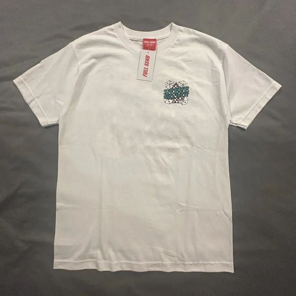 Full Send SteveWillDoIt T-Shirt Mens M Nelk Boys Casino Dice White